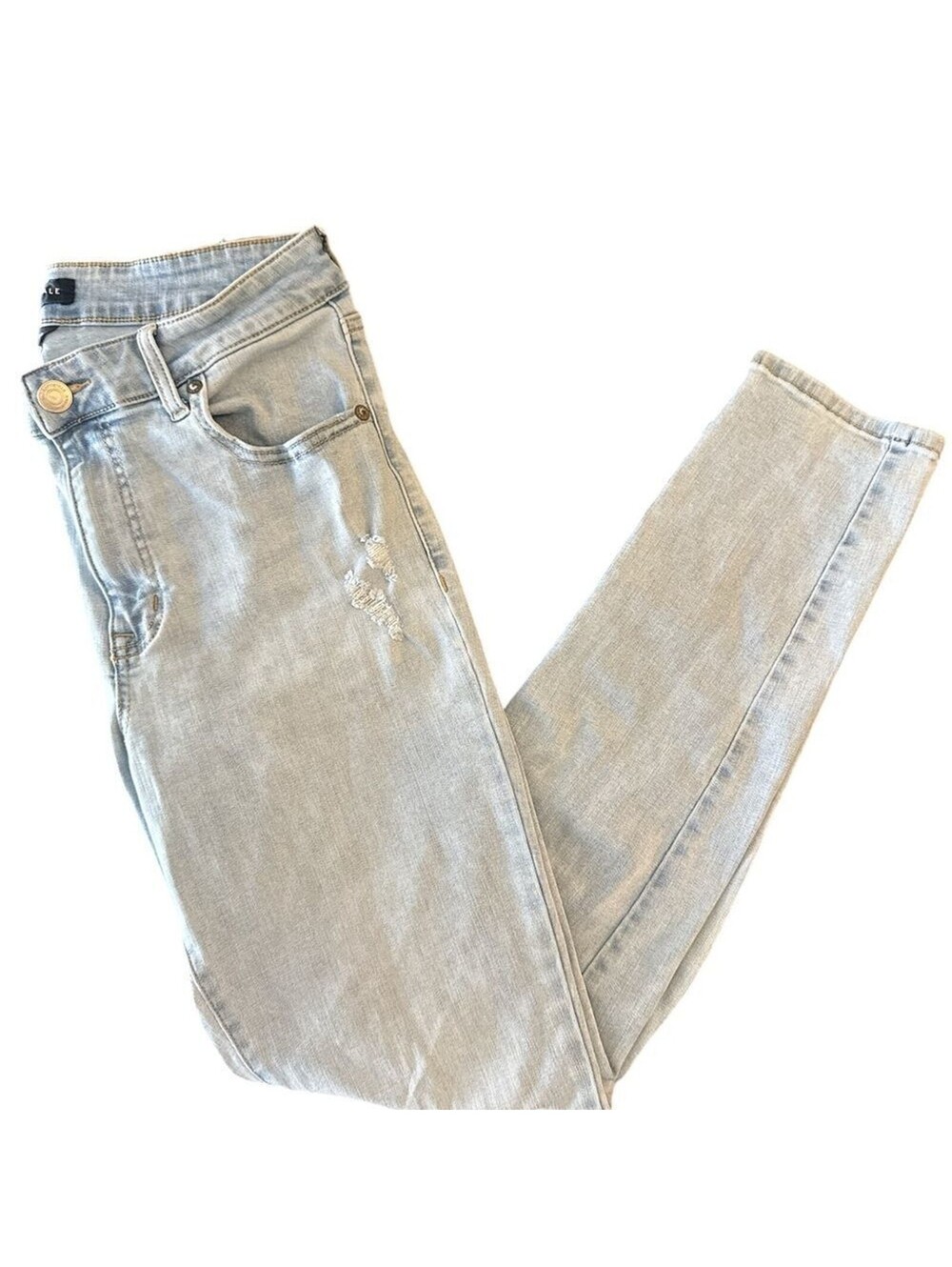 Aeropostale High Rise Jeggings. Distressed Light Wash with Stretch. EUC. 12 Reg